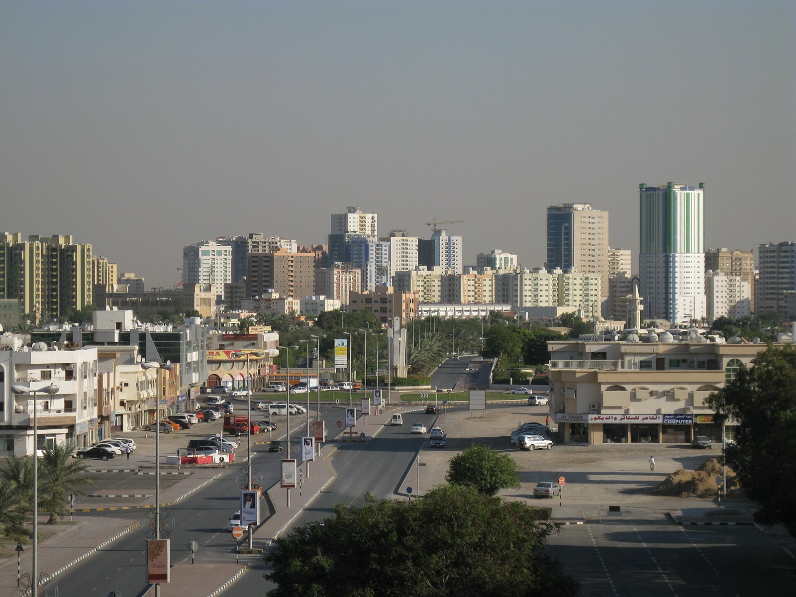 Street view towards the Ajman skyline