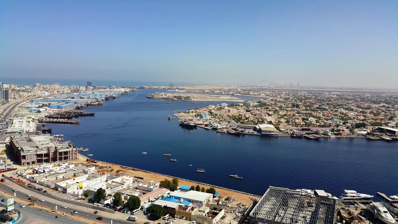 Ajman Creek and Al Rashidiya from above